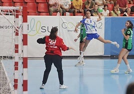 Imágenes del encuentro disputado este miércoles en Huerta del Rey entre el Balonmano Aula y el Replasa Beti Onak