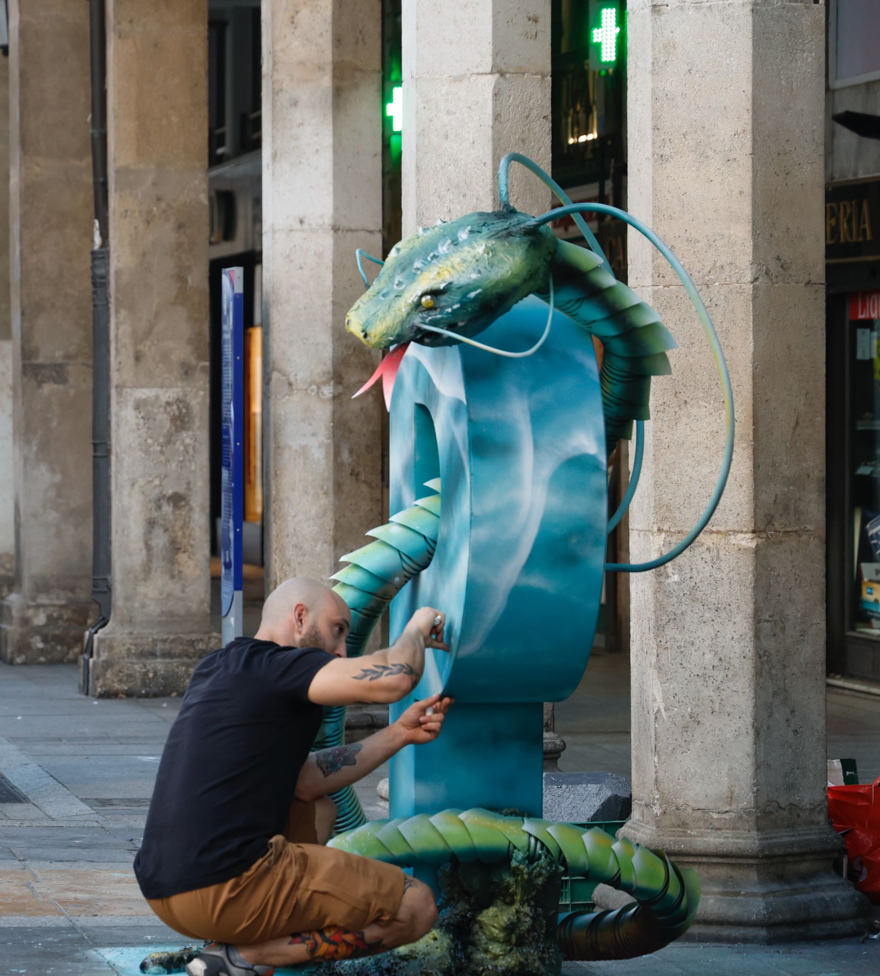 Así han quedado las esculturas en forma de P del concurso de San Antolín