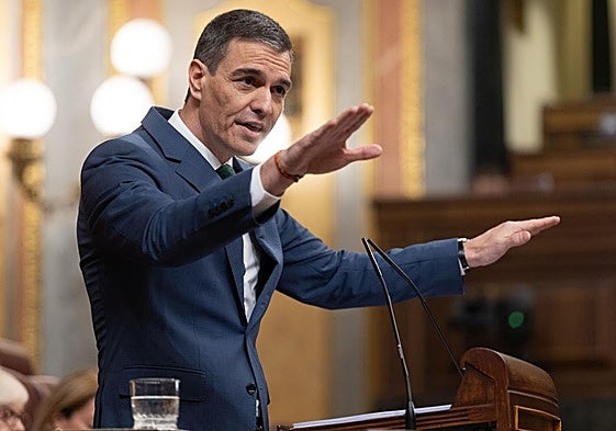 Pedro Sánchez en una sesión en el Congreso.