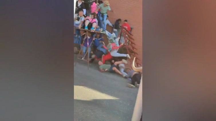 Varios heridos en Medina del Campo al hacerles caer un toro que escapó del recorrido del encierro