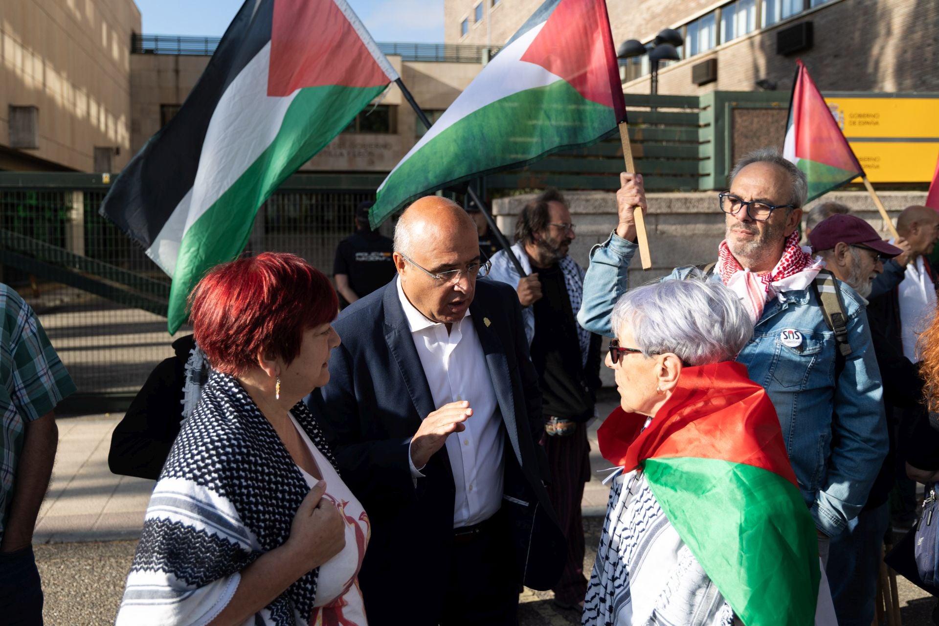 La protesta propalestina ante la subdelegación del Gobierno en Valladolid