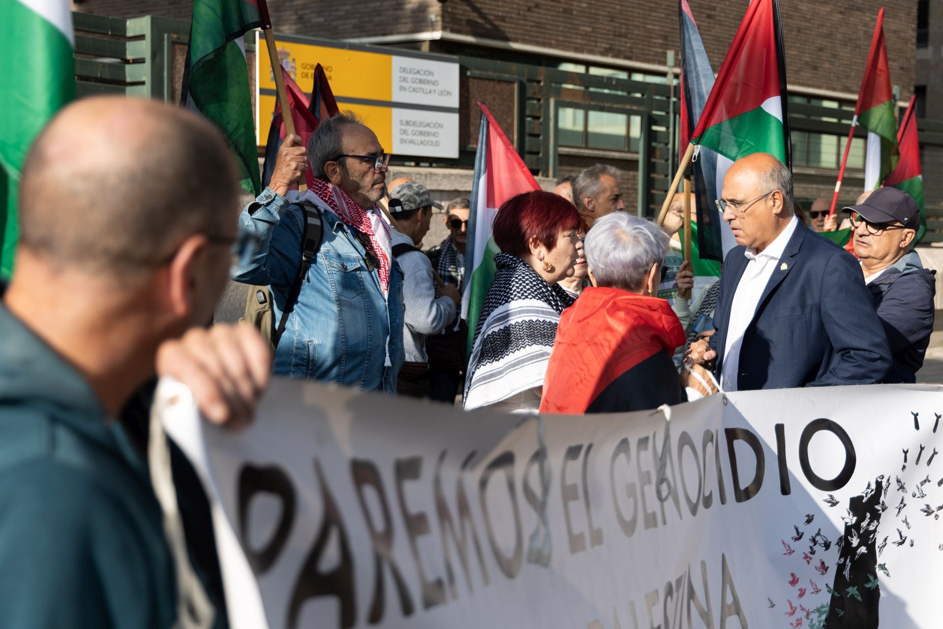 La protesta propalestina ante la subdelegación del Gobierno en Valladolid