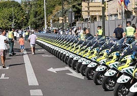 Despliegue de la Guardia Civil en Valladolid con motivo del paso de la Vuelta Ciclista hace dos años.