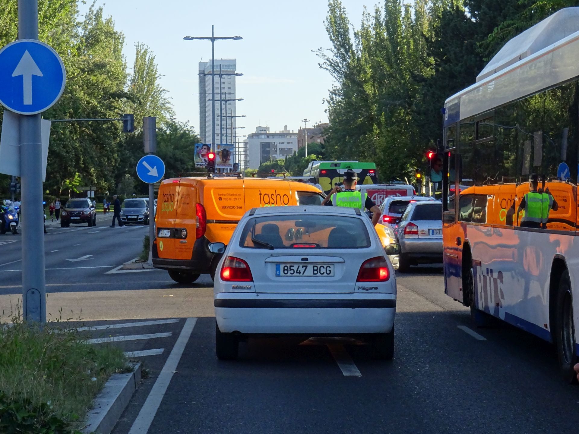 La Avenida de Salamanca, con un gran volumen de tráfico.