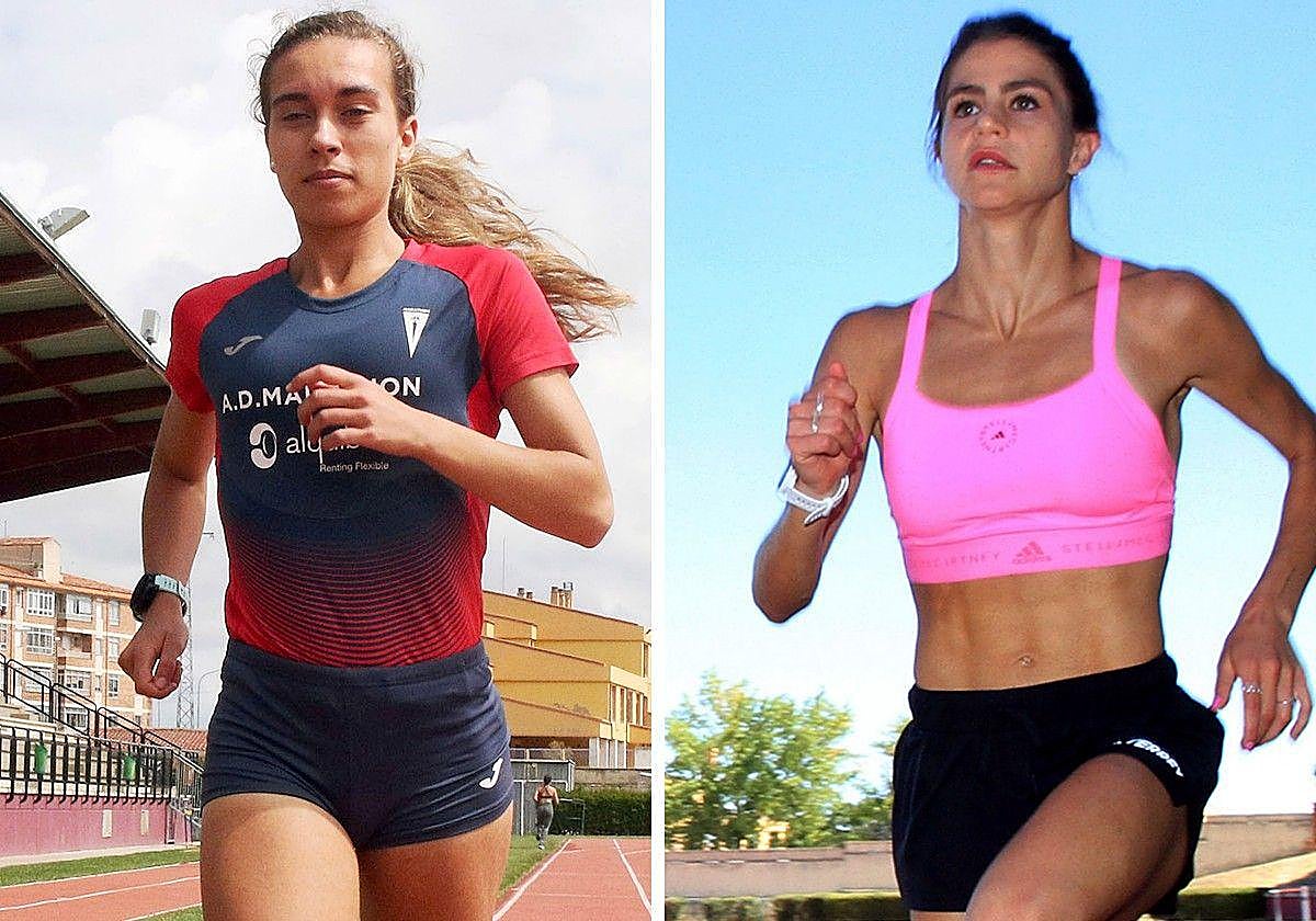 Idaira Prieto (izquierda) y Águeda Marqués, entrenan en las pistas de La Albuera.