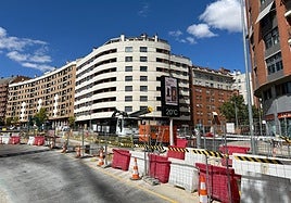 Obras de la red de calor en Parquesol.