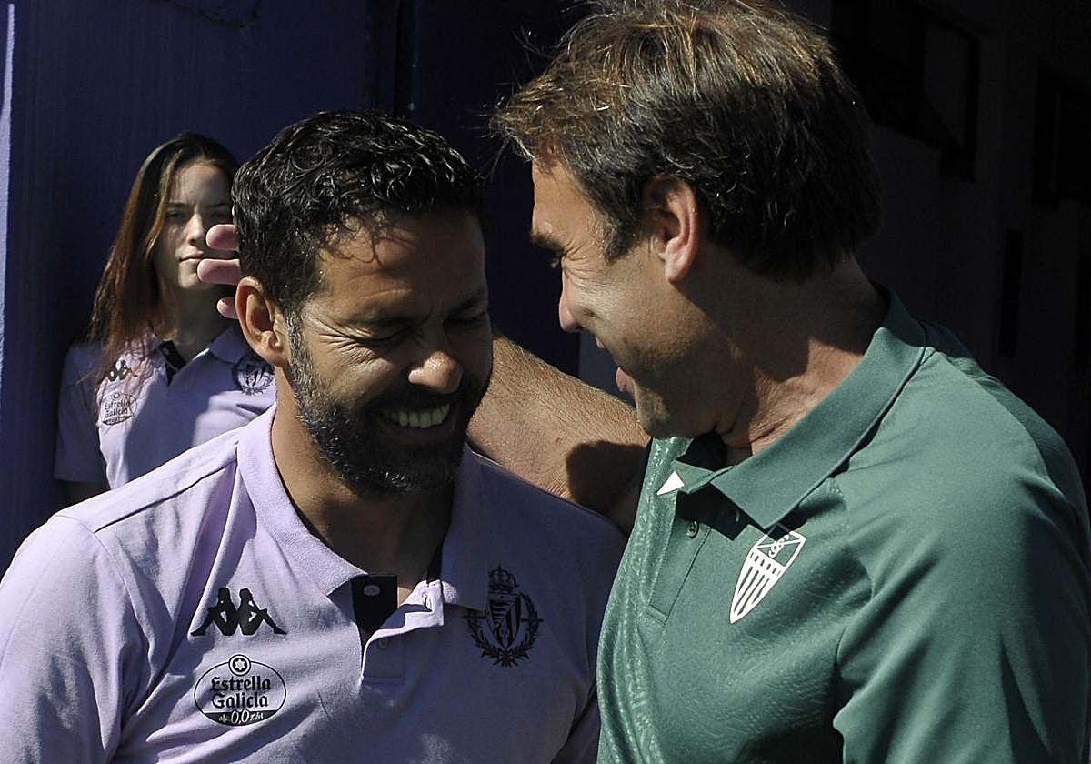 Javi Baraja e Iñaki Bea, antes del partido.