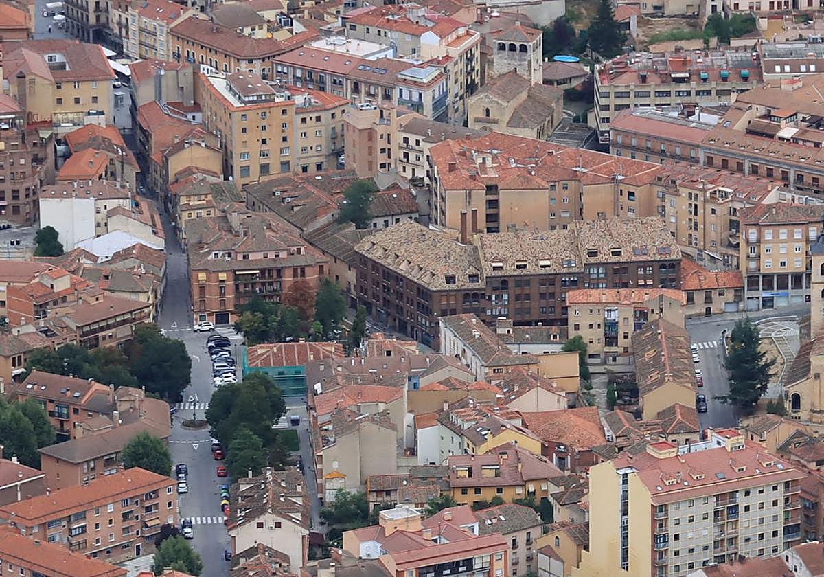 Vista área del barrio de San Millán, en la capital segoviana.