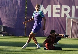 Lachuer, en el entrenamiento del pasado lunes en Anexos.