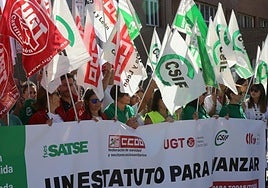 Un momento de la protesta.