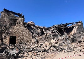 Casa derrumbada en San Pedro de Cansoles.