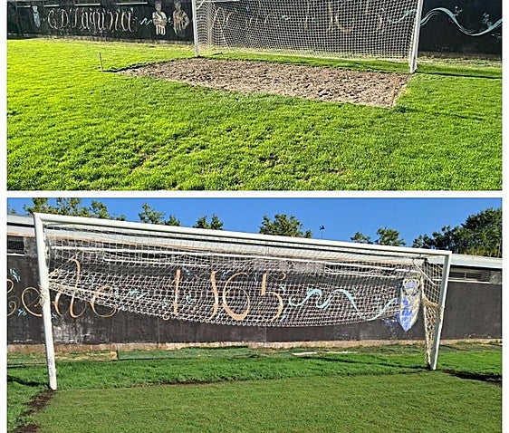 Arriba, foto hecha el pasado jueves día 11; abajo, la remitida por el ayuntamiento este miércoles, día 17.