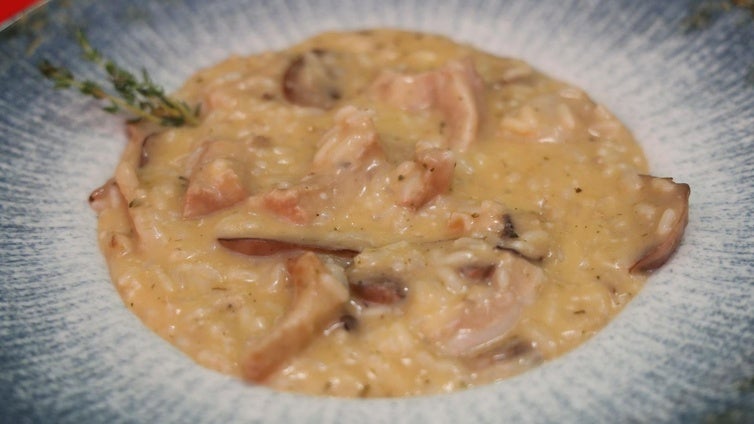 Primer plato, risotto de secreto ibérico.