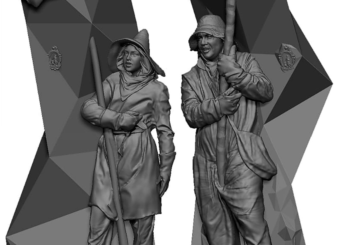 Boceto de la escultura que inmortalizará en Mayorga la Procesión Cívica del Vítor