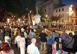 Aspecto de la Plaza de la Universidad durante la concentración.