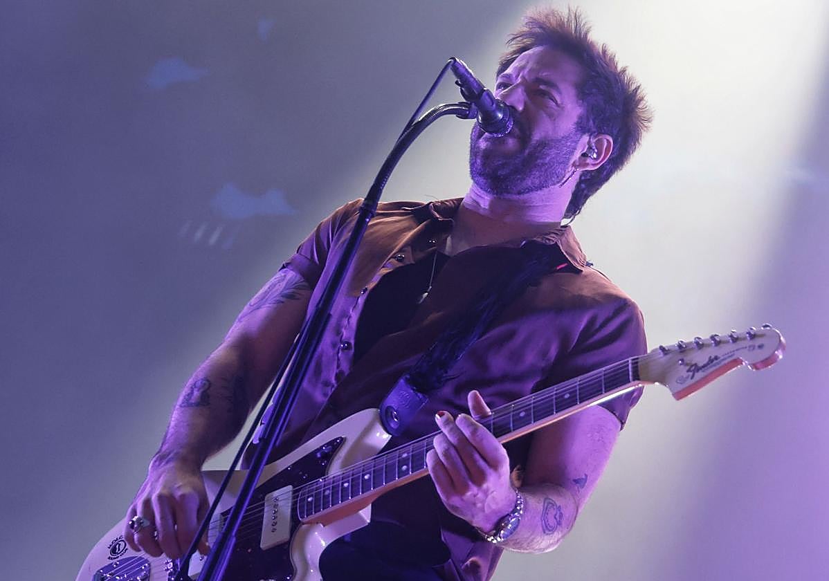 Rafa Val, cantante de Viva Suecia, el pasado mes de junio en el Palencia Sonora.