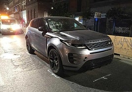 El todoterreno tras el atropello.