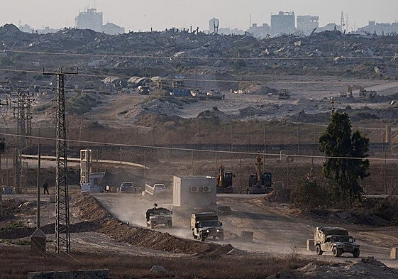 Vehículos militares del ejército israelí.
