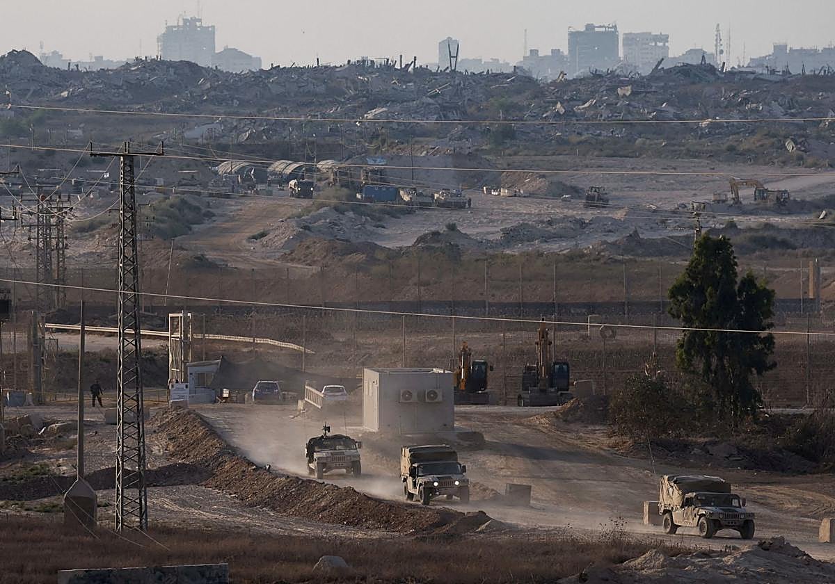 Vehículos militares del ejército israelí.
