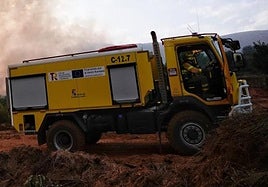 Un vehículo del servicio de extinción de incendios.