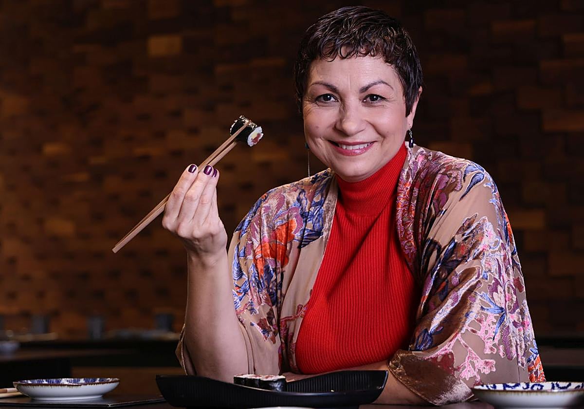 La actriz vallisoletana Béatrice Fulconis en la taberna japonesa Wabi Sabi.