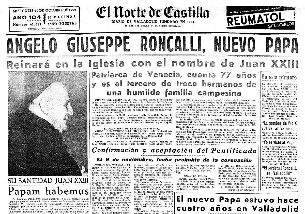 Angelo Giuseppe Roncalli, nuevo Papa