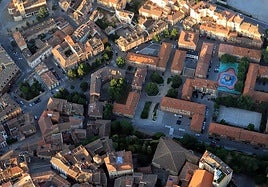 Vista aérea del barrio de San Millán en Segovia.