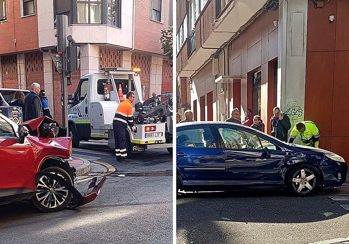 Estado en el que han quedado los dos vehículos implicados en el accidente.