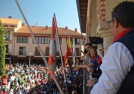 Un momento del chupinazo celebrado este jueves al mediodía.