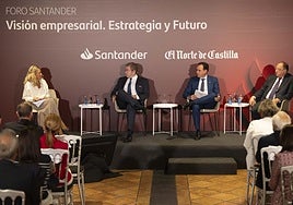 Isabel Puig, Isidoro Alanís, Santiago Miguel Casado y Carlos Moro durante la mesa redonda.