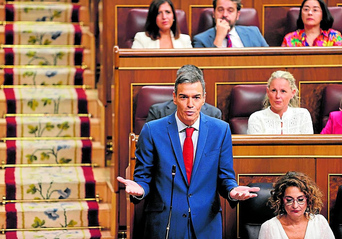 Pedro Sánchez, durante una sesión en el Congreso.