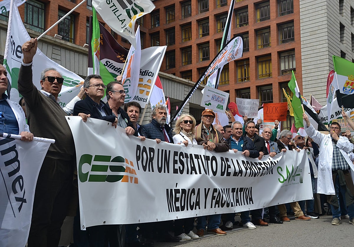 Una de las protestas que han llevado a cabo los médicos.