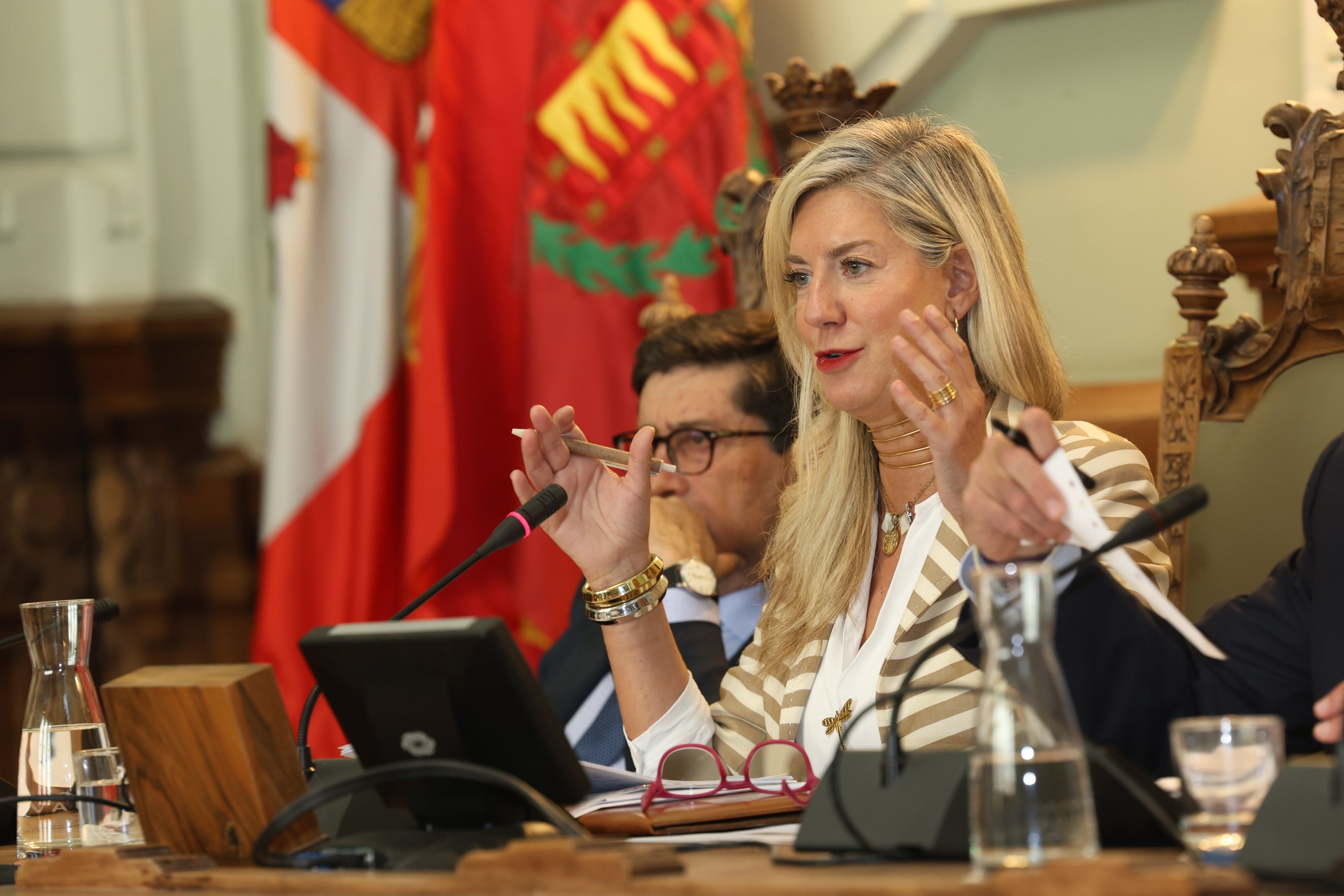 La portavoz del Grupo Municipal, Irene Carvajal, en un pleno celebrado en mayo.