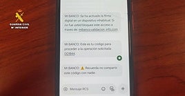 Captura de los mensajes en el móvil.