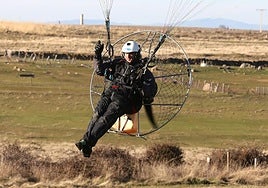 José Luis Martín Mayoral 'Mayo', instantes después del despegue.
