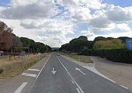 Carretera N-601 en las inmediaciones de Mojados, donde se produjo el accidente.