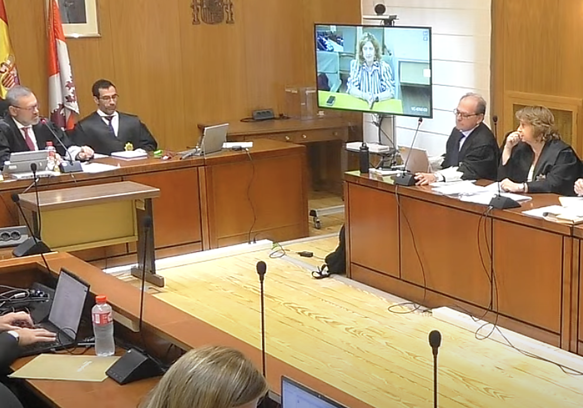 Begoña Hernández, durante su declaración en calidad de testigo por el juicio de la trama eólica, este miércoles.