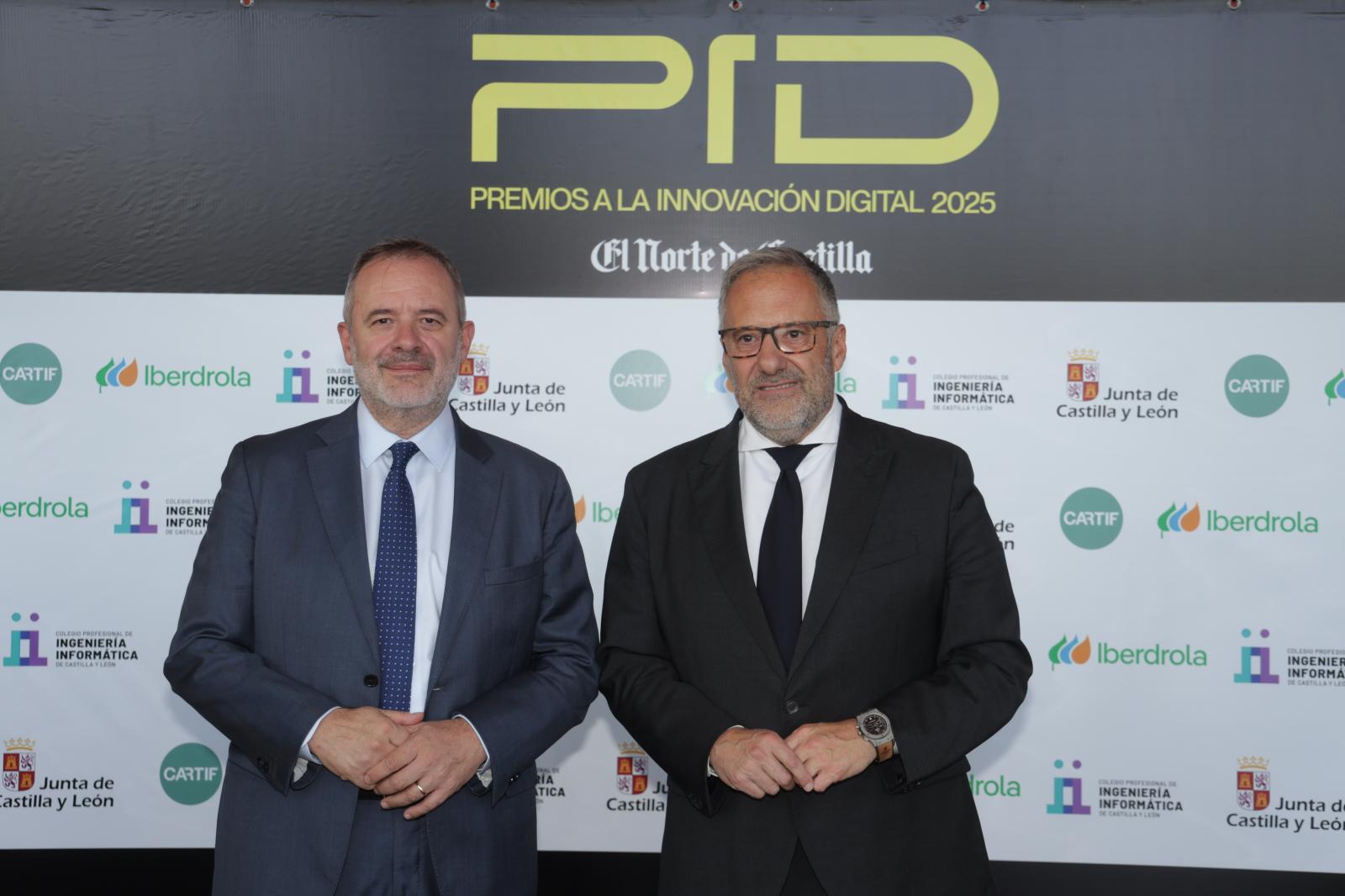 Ángel Ortiz, director de El Norte, y Carlos Pollán, presidente de las Cortes de Castilla y León.