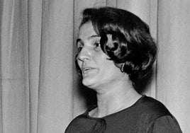 Carmen Laforet, durante una charla en Valladolid.