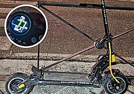 Patinete intervenido por la policía tras comprobar que estaba «trucado».