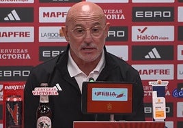 Luis de la Fuente, en la sala de prensa del estadio José Zorrilla, en Valladolid.