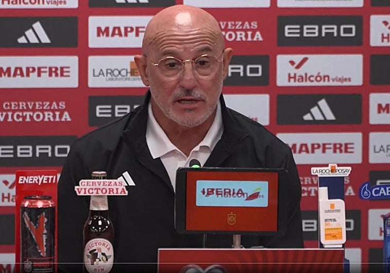 Luis de la Fuente, en la sala de prensa del estadio José Zorrilla, en Valladolid.