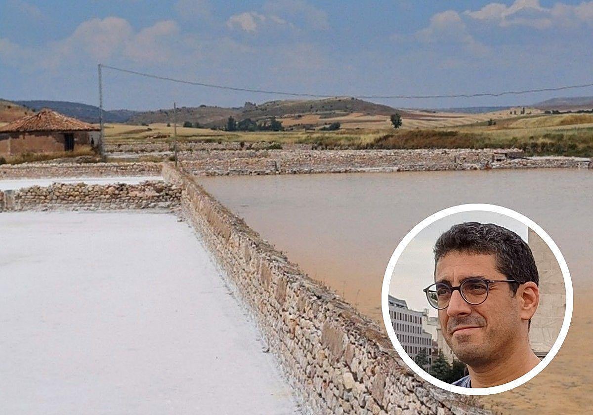 'Los Saladares de la Cuenca del Río Salado', fotografía de Roberto Núñez Gutiérrez, que aparece en la foto en el círculo.
