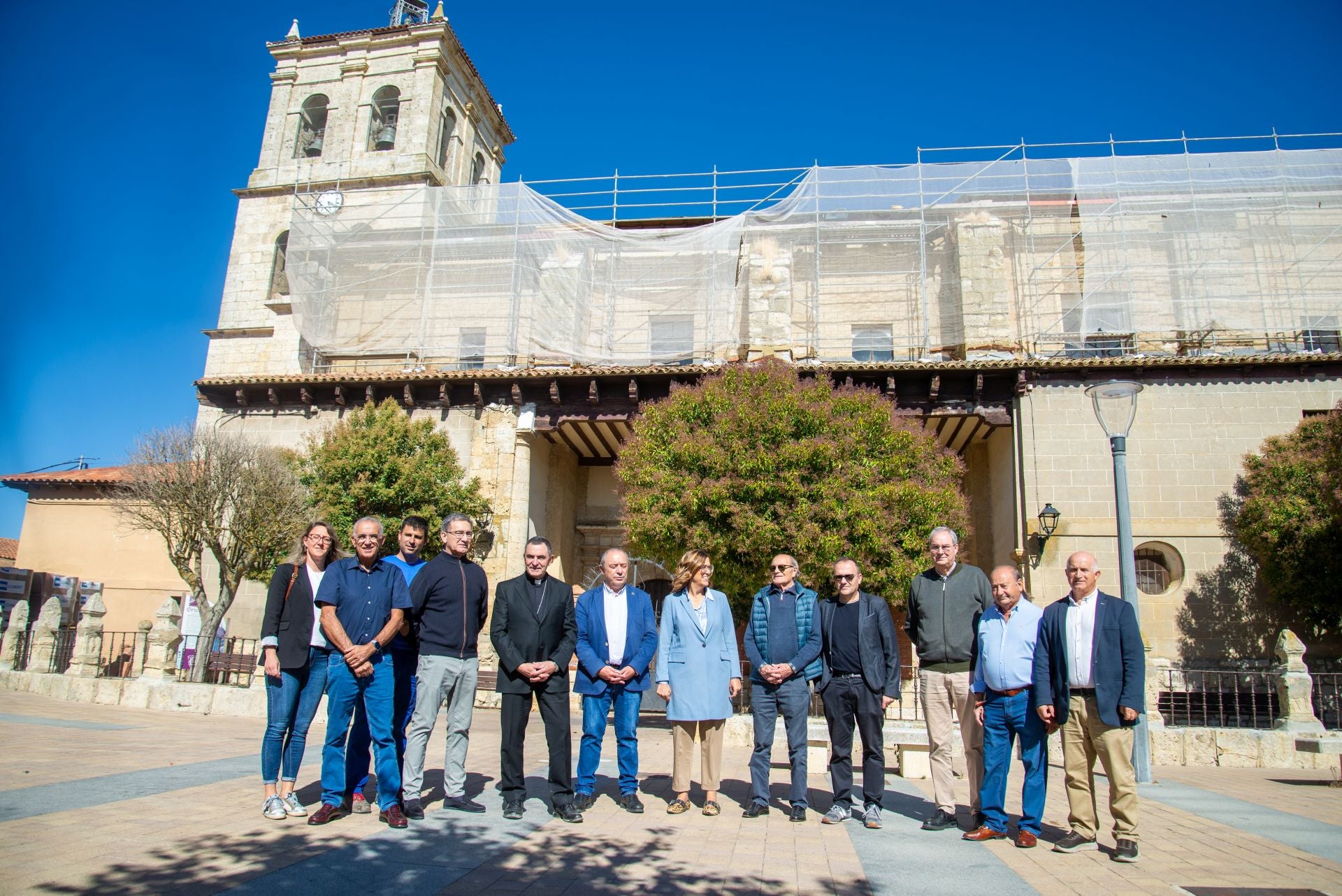 Así avanzan las obras de mejora de la iglesia de Grijota
