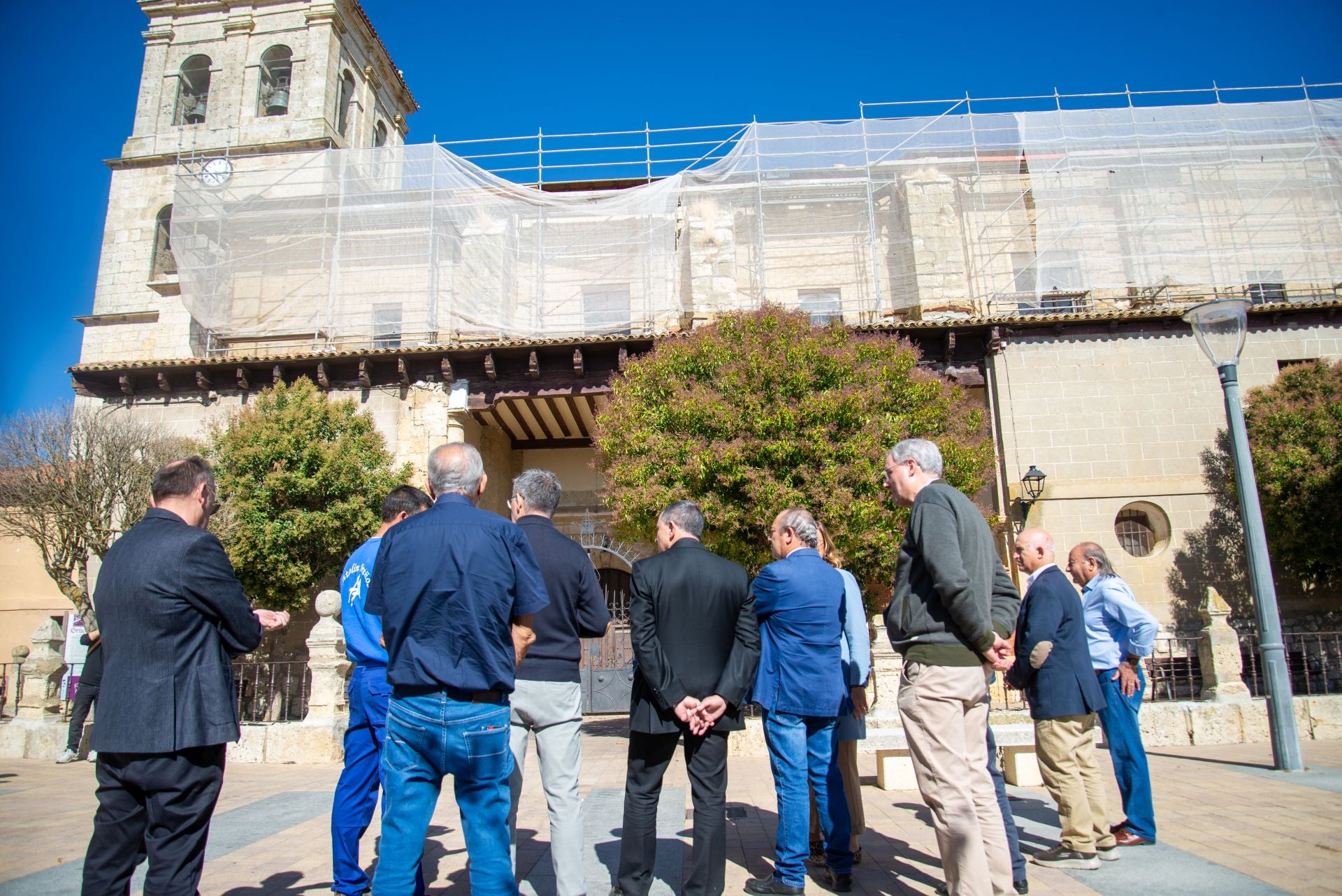 Así avanzan las obras de mejora de la iglesia de Grijota