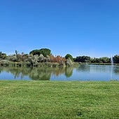 El lago, lugar de esparcimiento y referente para los vecinos de Laguna de Duero.