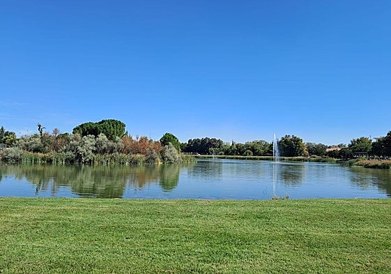 El lago, lugar de esparcimiento y referente para los vecinos de Laguna de Duero.