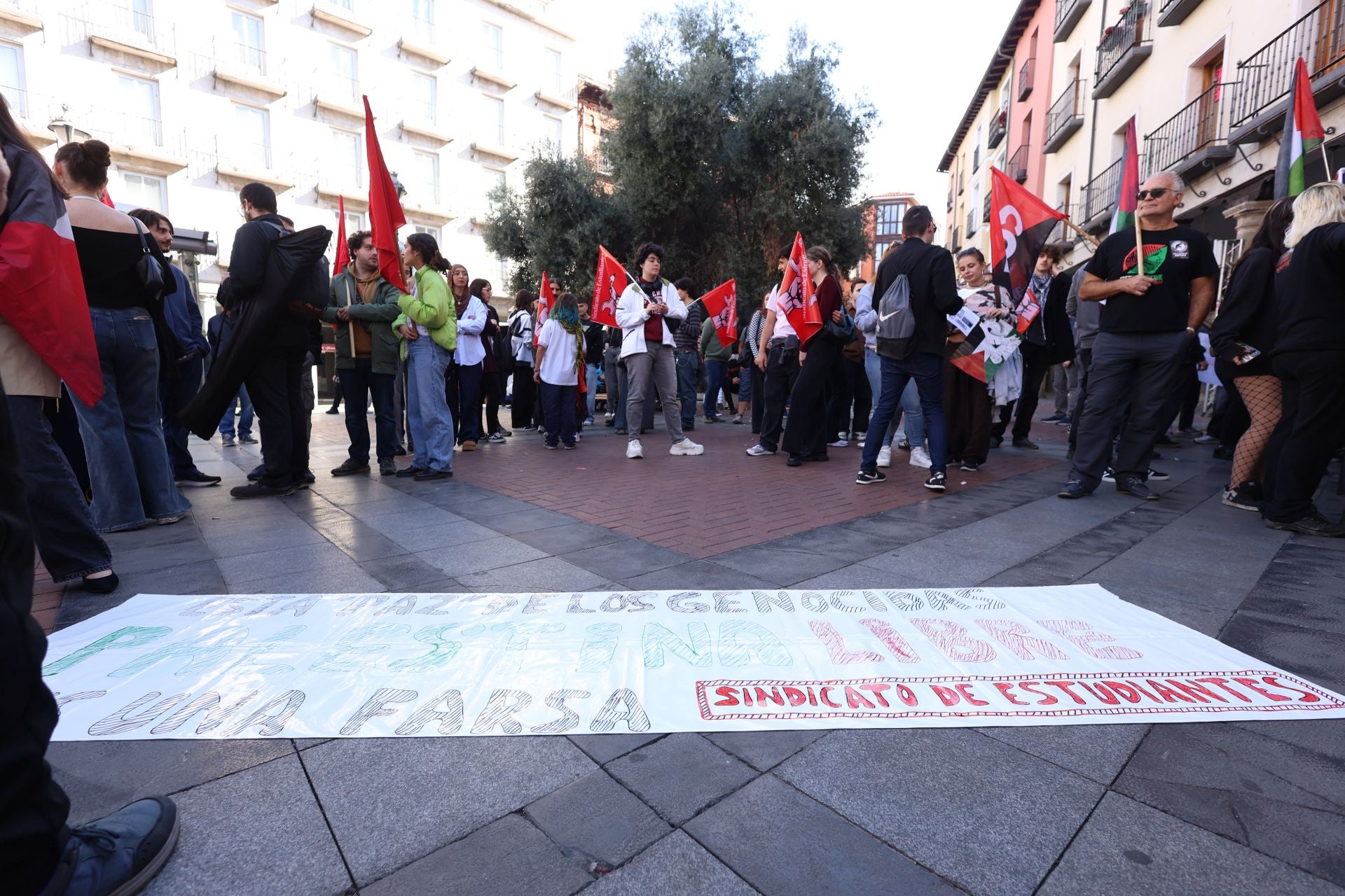 La manifestación del sindicato de estudiantes en apoyo a Palestina, en imágenes