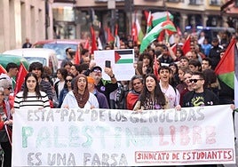 La manifestación del Sindicato de Estudiantes ha partido desde Fuente Dorada hasta la Plaza de la Libertad.