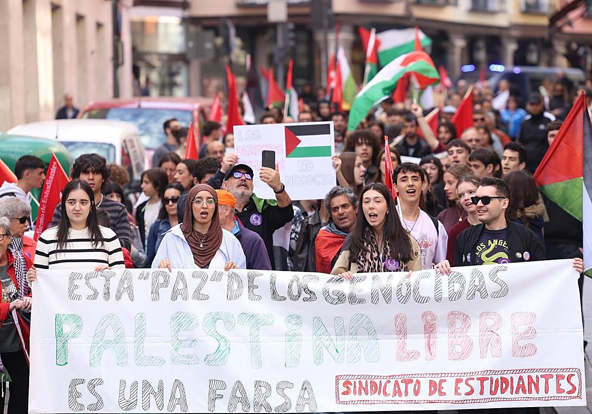La manifestación del Sindicato de Estudiantes ha partido desde Fuente Dorada hasta la Plaza de la Libertad.